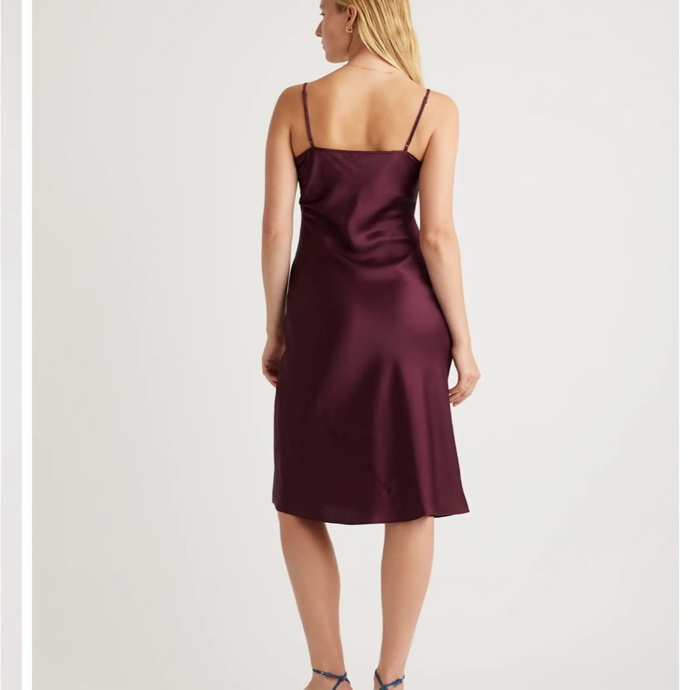 Quince Burgundy Silk Slip Dress - Picture 6 of 10